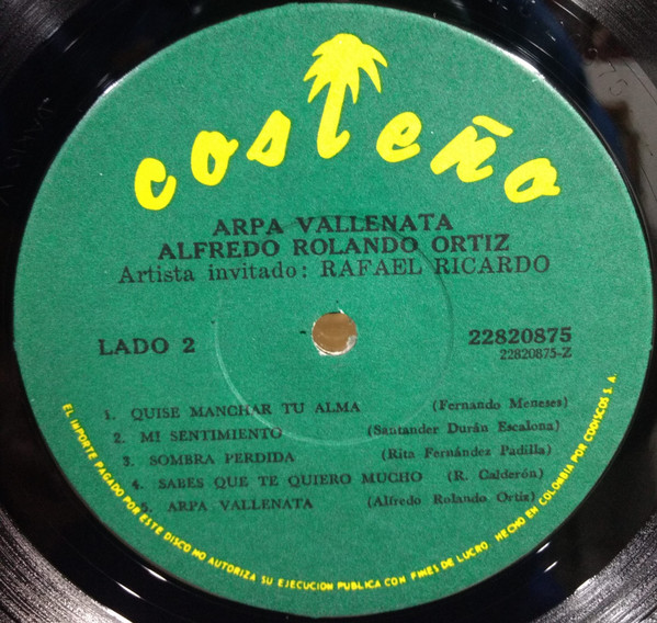 descargar álbum Alfredo Rolando Ortiz - Arpa Vallenata Vol 2