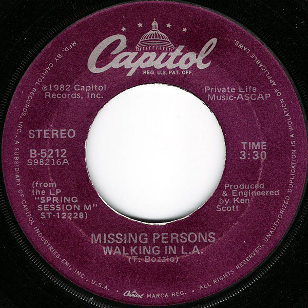 Missing Persons – Walking In L.A. (1982