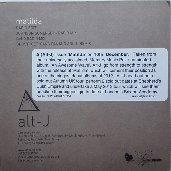 lataa albumi altJ - Matilda