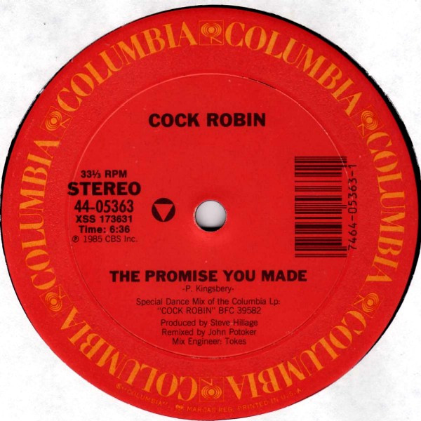 Cock Robin The Promise You Made 1985 Vinyl Discogs 