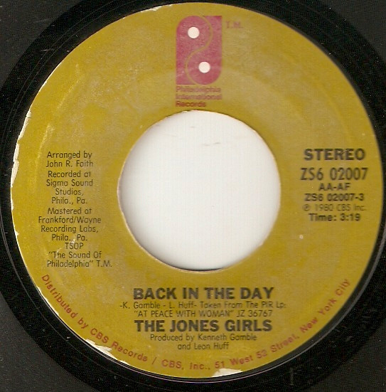 The Jones Girls – Back In The Day / Let's Celebrate (Sittin' On