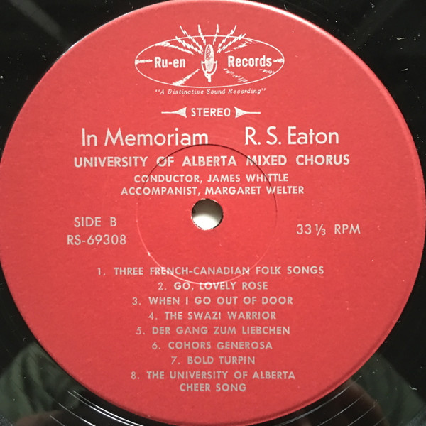 last ned album University Of Alberta Mixed Chorus - In Memoriam R S Eaton