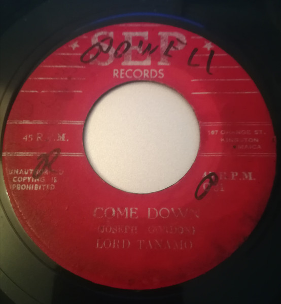 Lord Tanamo – Come Down / I'm Holding On (1963, red label, Vinyl