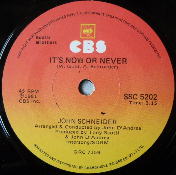 John Schneider - It's Now Or Never | Releases | Discogs