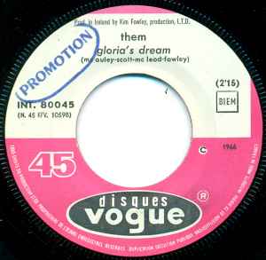 Them - Gloria's Dream (Vinyl, France, 1966) For Sale | Discogs