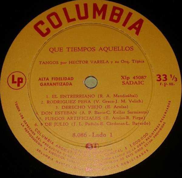 Album herunterladen Héctor Varela (El As Del Tango) Y Su Orquesta Típica - Que Tiempos Aquellos Tangos De La Guardia Vieja