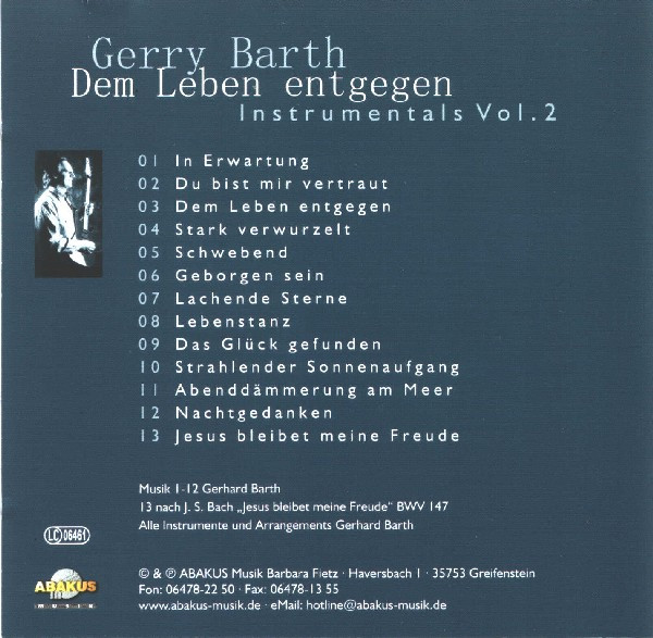 Album herunterladen Gerry Barth - Dem Leben Entgegen Instrumentals Vol 2