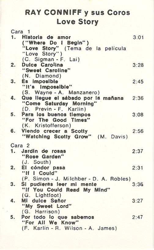 descargar álbum Ray Conniff Y Sus Coros - Love Story