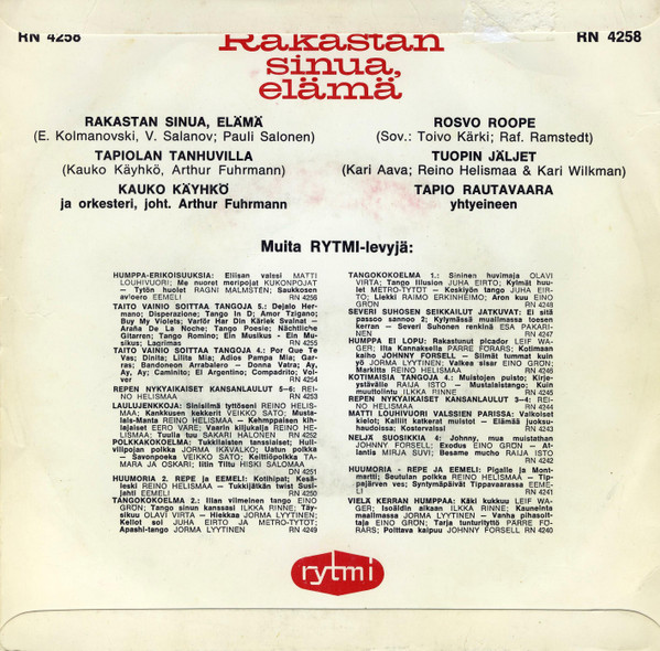 Kauko Käyhkö, Tapio Rautavaara – Rakastan Sinua, Elämä (1964, Vinyl) -  Discogs