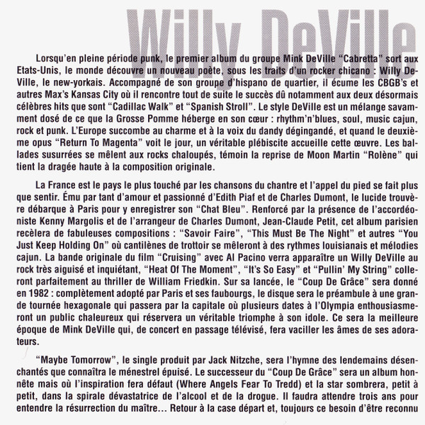descargar álbum Willy DeVille - Anthologie
