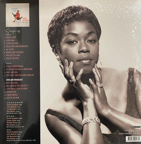 Sarah Vaughan And Her Trio - Swingin' Easy | Releases | Discogs