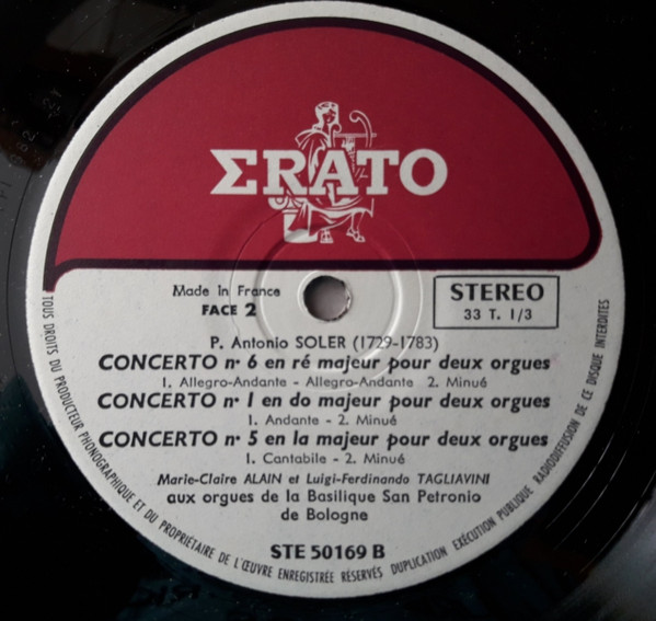 lataa albumi Padre Antonio Soler MarieClaire Alain, LuigiFerdinando Tagliavini - Six Concertos Pour 2 Orgues