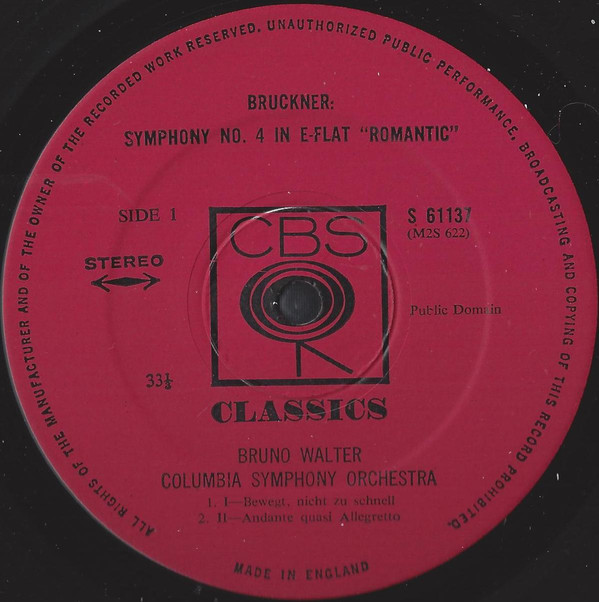 lataa albumi Bruckner, Bruno Walter, The Columbia Symphony Orchestra - Symphony No 4 In E Flat Romantic