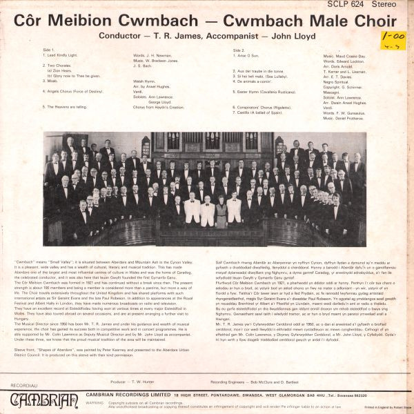 télécharger l'album Cwmbach Male Choir - Cwmbach Male Choir