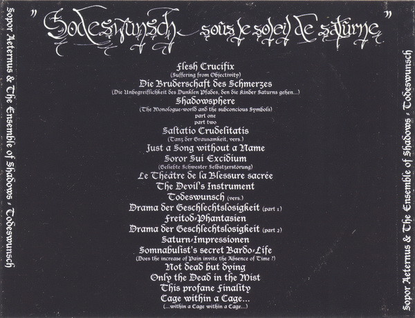 last ned album Sopor Aeternus & The Ensemble Of Shadows - Todeswunsch