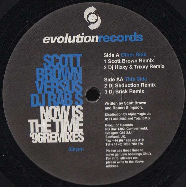 descargar álbum Scott Brown versus DJ Rab S - Now Is The Time 96 Remixes