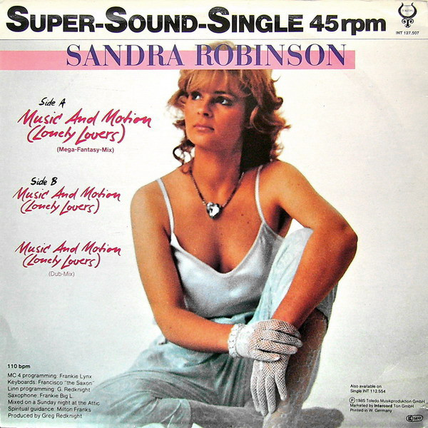 Album herunterladen Sandra Robinson - Music And Motion Lonely Lovers Mega Fantasy Mix