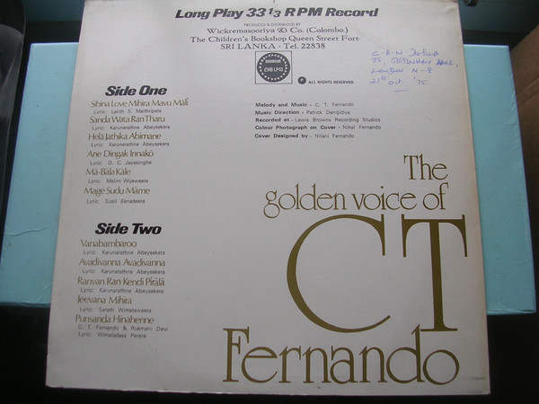 Album herunterladen CT Fernando - The Golden Voice Of CT Fernando