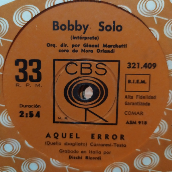 baixar álbum Bobby Solo - Aquel Error Encontraras Lo Que Buscas