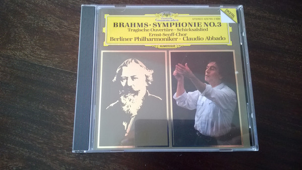 Album herunterladen Brahms, Berliner Philharmoniker, Claudio Abbado, Ernst Senff Chor Berlin - Symphonie No3 Tragische Ouvertüre Schicksalslied