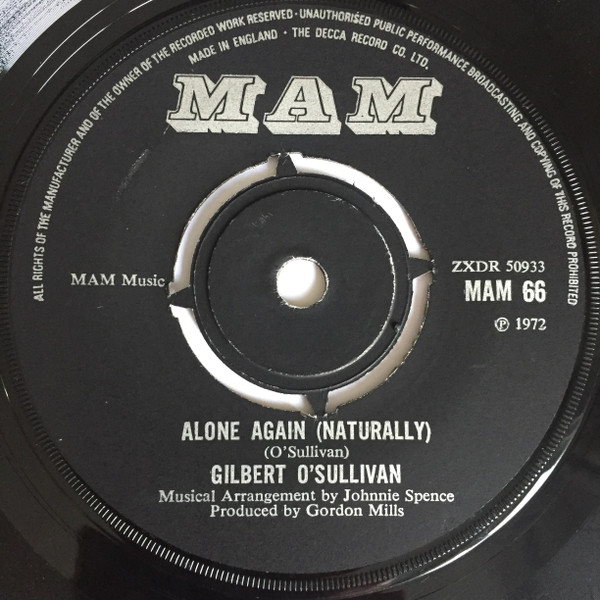 Gilbert O'Sullivan ALONE AGAIN (NATURALLY) CD