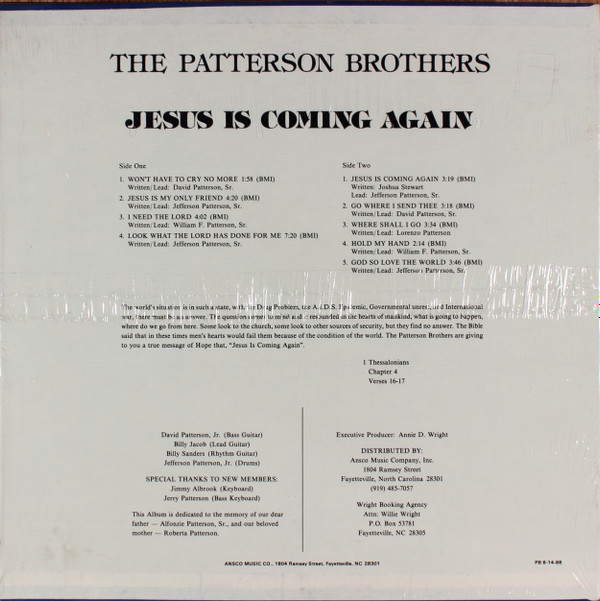 descargar álbum The Patterson Brothers - Jesus Is Coming Again