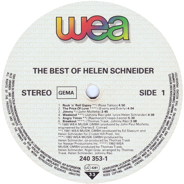 last ned album Helen Schneider - The Best Of Helen Schneider