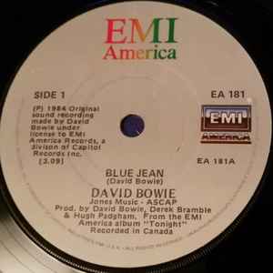 DAVID BOWIE blue jean/dancing with the big boys 1984 EMI America 7" Single 