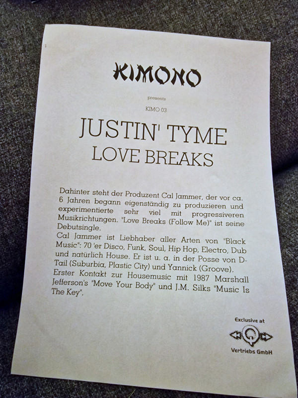 lataa albumi Justin Tyme - Love Breaks Follow Me