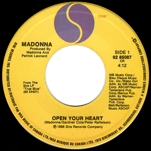 Madonna - Open Your Heart | Sire (92 85087) - main