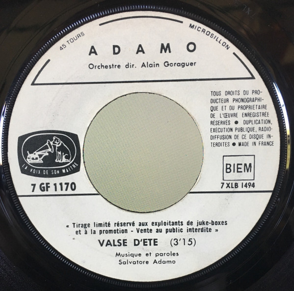 baixar álbum Adamo - Et Sur La Mer Valse Dété
