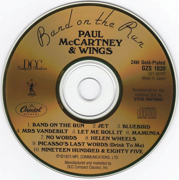 Paul McCartney & Wings – Band On The Run (1993, 24 kt gold disc