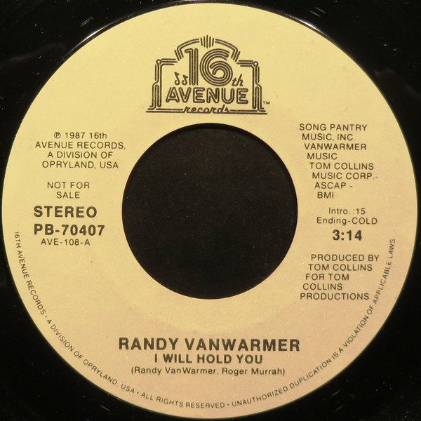 descargar álbum Randy Vanwarmer - I Will Hold You