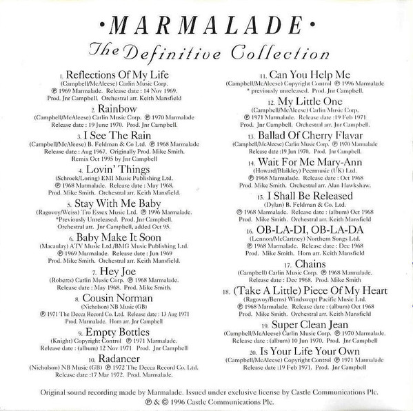 Album herunterladen The Marmalade - The Definitive Collection