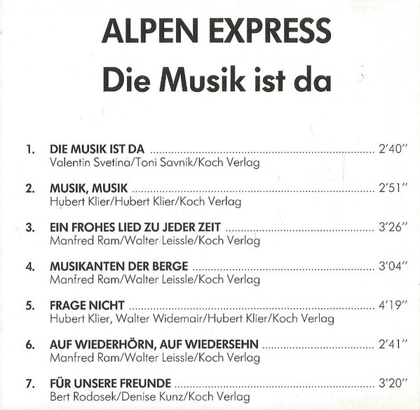 télécharger l'album Alpen Express - Die Musik Ist Da