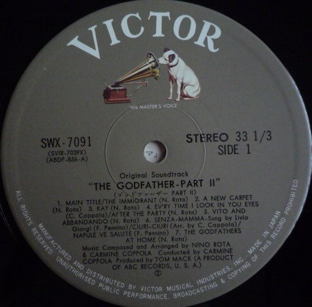 Album herunterladen Nino Rota - The Godfather Part II Original Soundtrack Recording