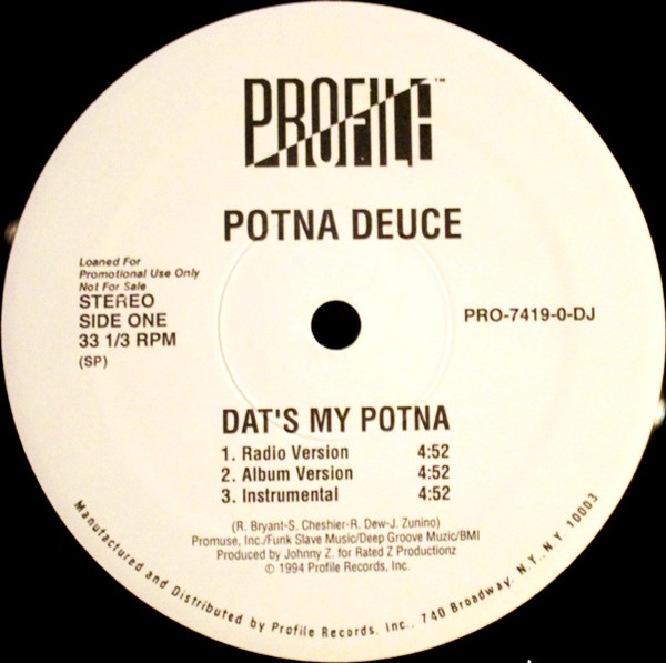 Potna Deuce – Dat's My Potna (1994, Cassette) - Discogs