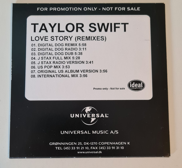 Taylor Swift – Love Story (Remixes) (2009, Cardsleeve, CDr) - Discogs