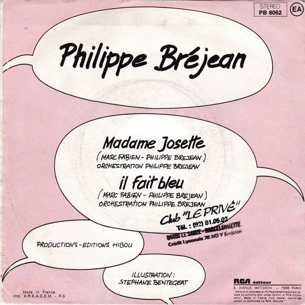last ned album Philippe Bréjean - Madame Josette