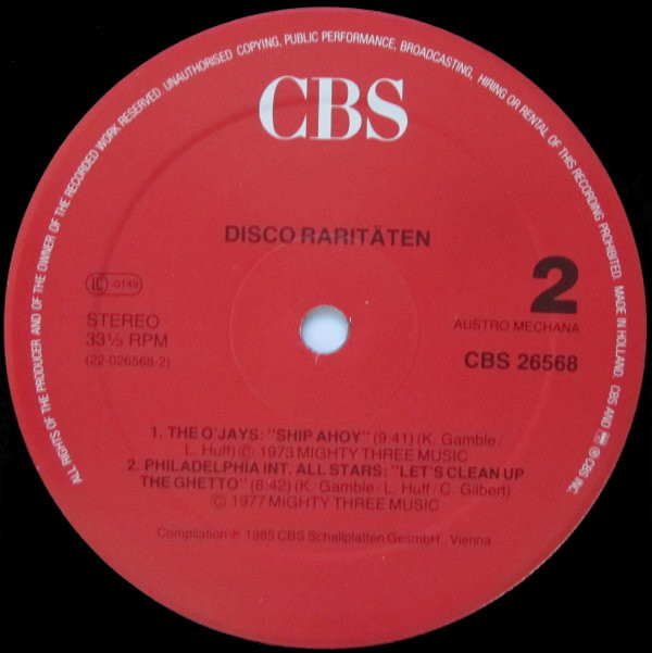 Various - Disco Raritäten Vol. 1 | CBS (CBS 26568) - 4