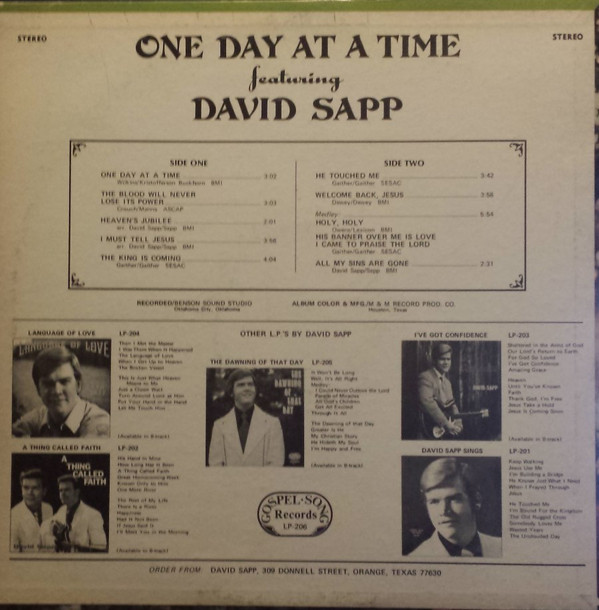 baixar álbum David Sapp - One Day At A Time