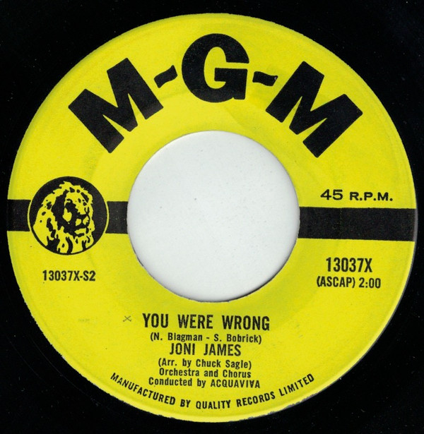 baixar álbum Joni James - You Were Wrong Somebody Else Is Taking My Place