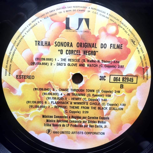 last ned album Carmine Coppola, Shirley Walker - Trilha Sonora Original Do Filme O Corcel Negro