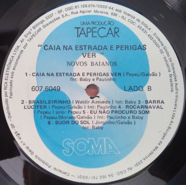 télécharger l'album Novos Baianos - Caia Na Estrada E Perigas Ver