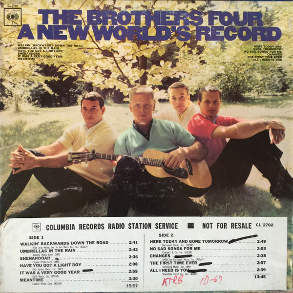 The Brothers Four – A New World's Record (1967, Vinyl) - Discogs