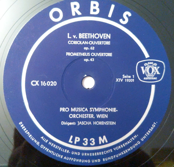 descargar álbum Ludwig van Beethoven, Pro MusicaSymphonieOrchester Wien, Jascha Horenstein - Ouvertures Coriolan Prometheus Leonore 3 Egmont