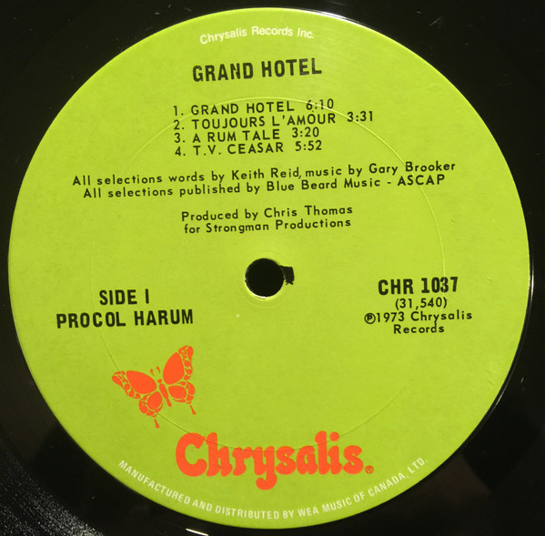 Procol Harum - Grand Hotel | Chrysalis (CHR 1037) - 4