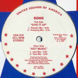 Soho - Give It Up / Hot Music album cover