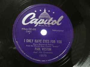 Paul Weston And His Orchestra - I Only Have Eyes For You / I'm In The Mood For Love album cover