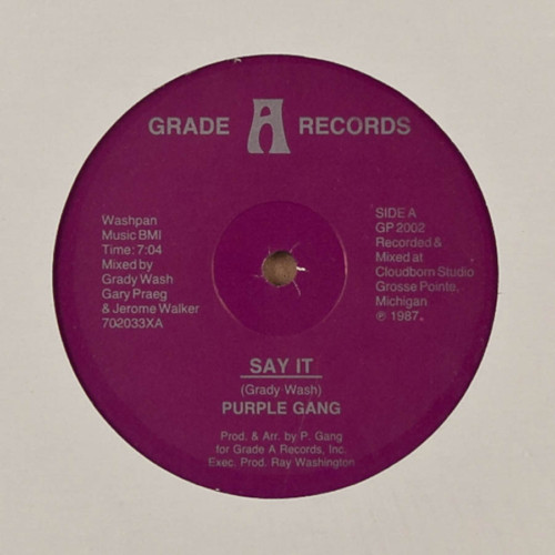 Purple Gang – Say It (1987, Vinyl) - Discogs